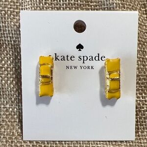 NEW Kate Spade Taxi Yellow and Gold Earrings